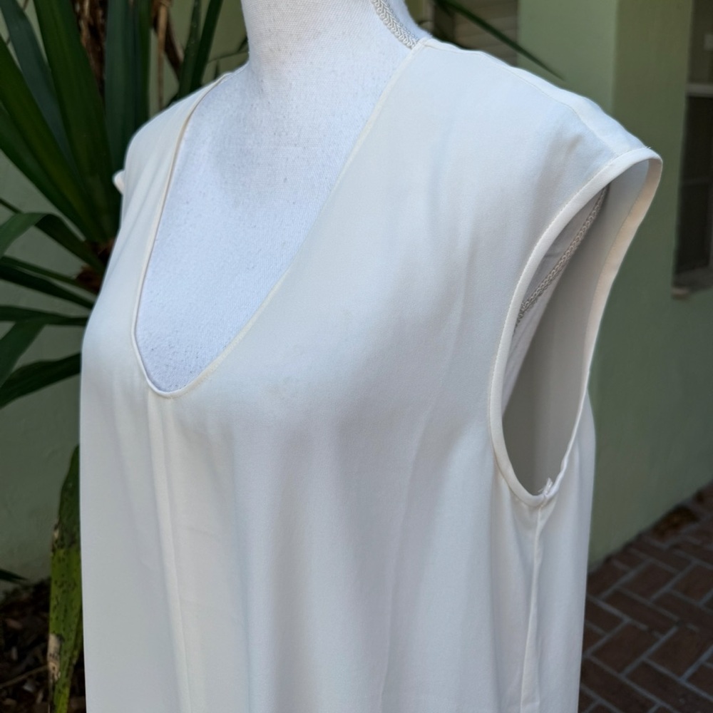 J Crew Chiffon Light Cream V neck blouse